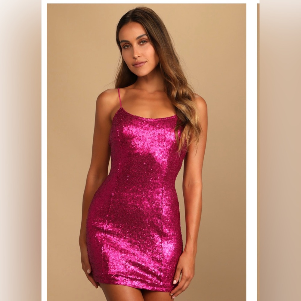 Hot Pink Sequin Dress